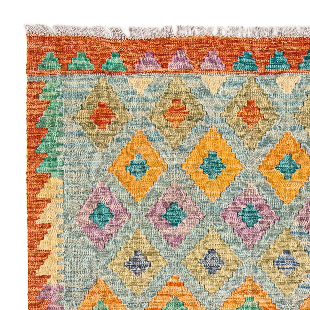 Kelim Rug - Splash - 180 x 136 cm - light blue