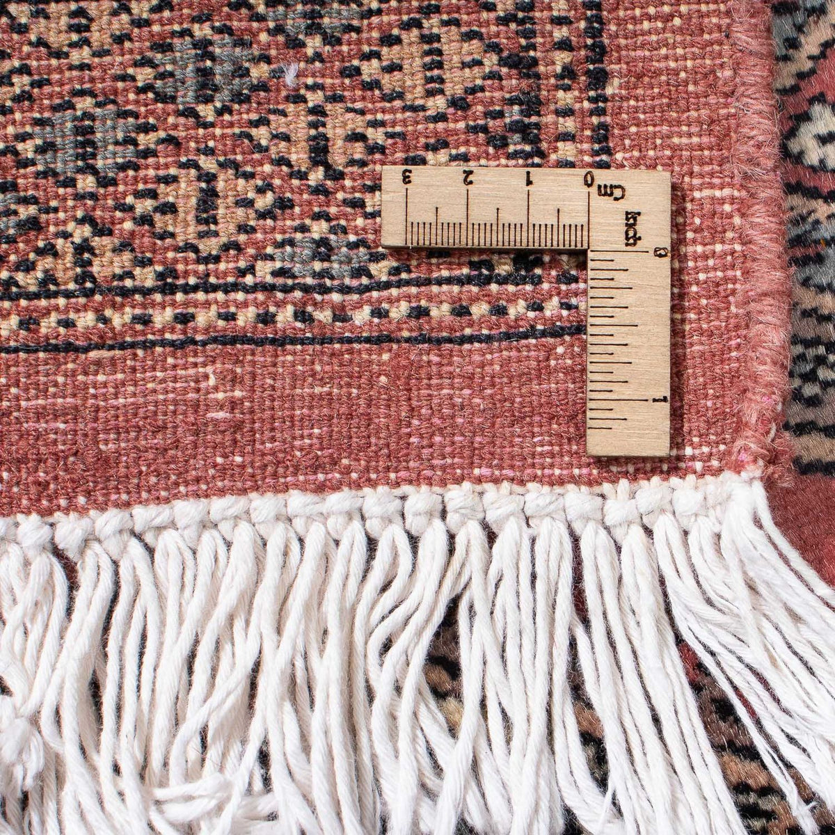 Runner Afghan Rug - Bukhara - 396 x 64 cm - dark red