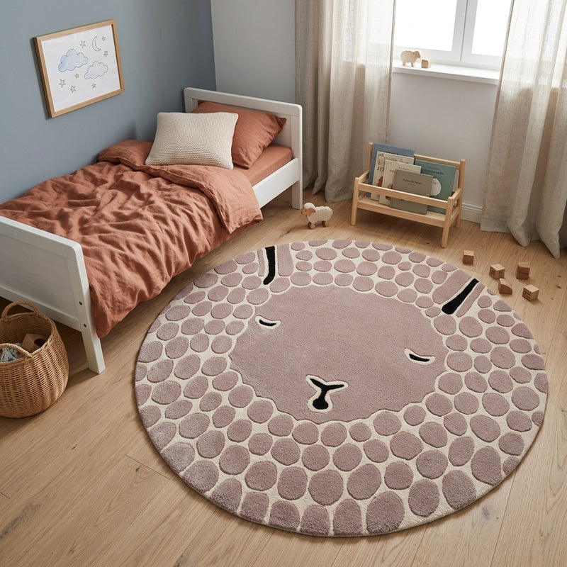 Fluffy Clouds Kids Rug Round