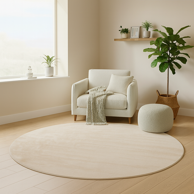 Gabbeh Rug - Softy - Uni - round