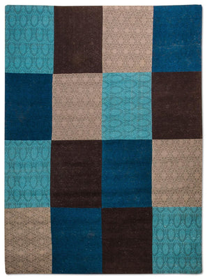 Patchwork Rug - 300 x 200 cm - turquoise