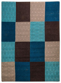 Patchwork Rug - 300 x 200 cm - turquoise