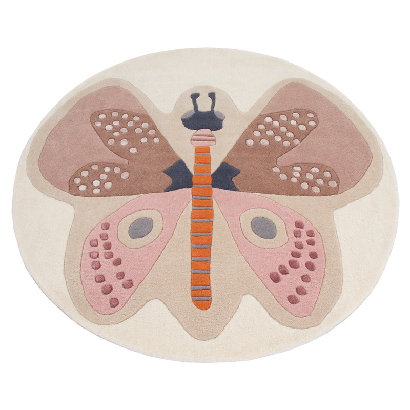 Butterfly Kids Rug Round