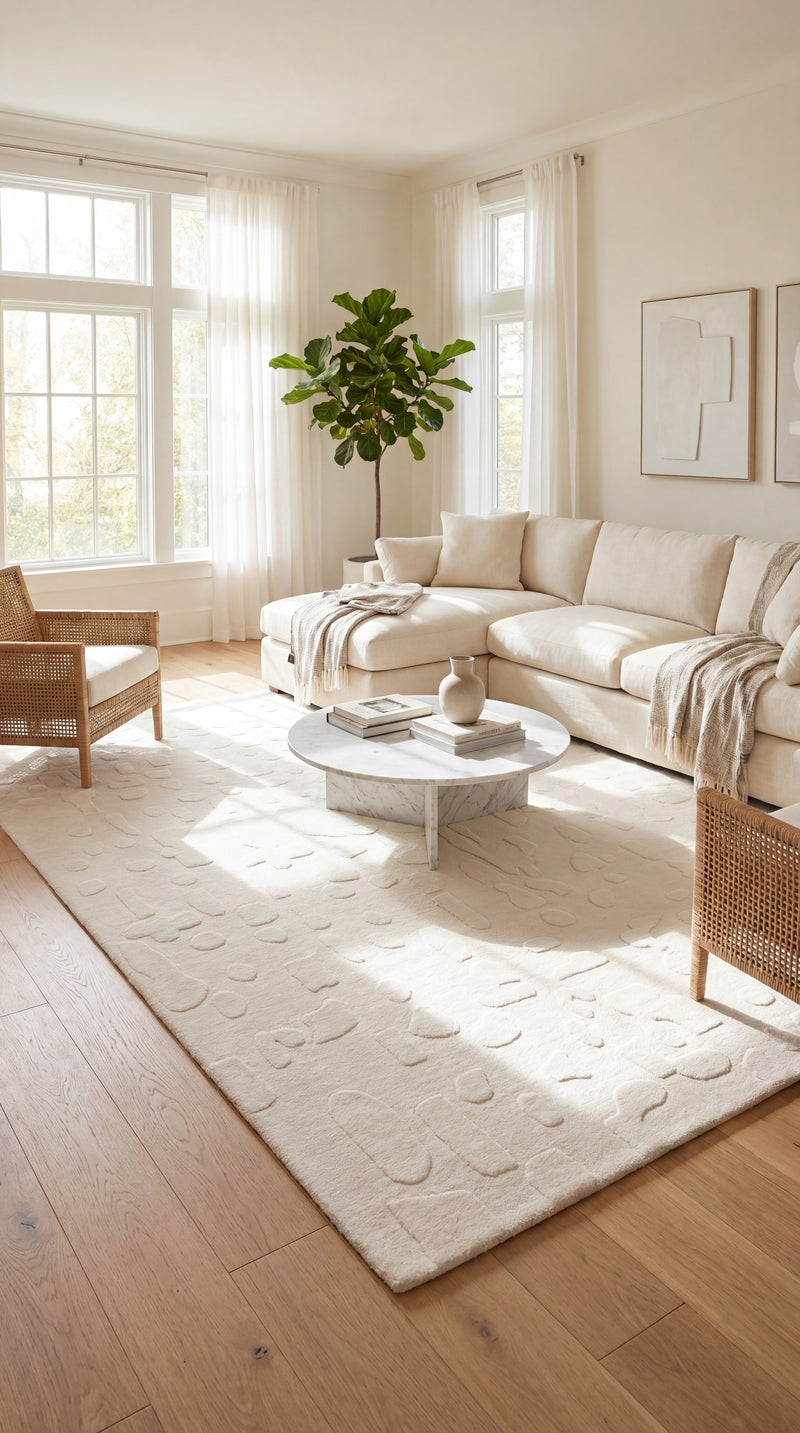 Wool Rug Stone Mosaic - Wool Rug