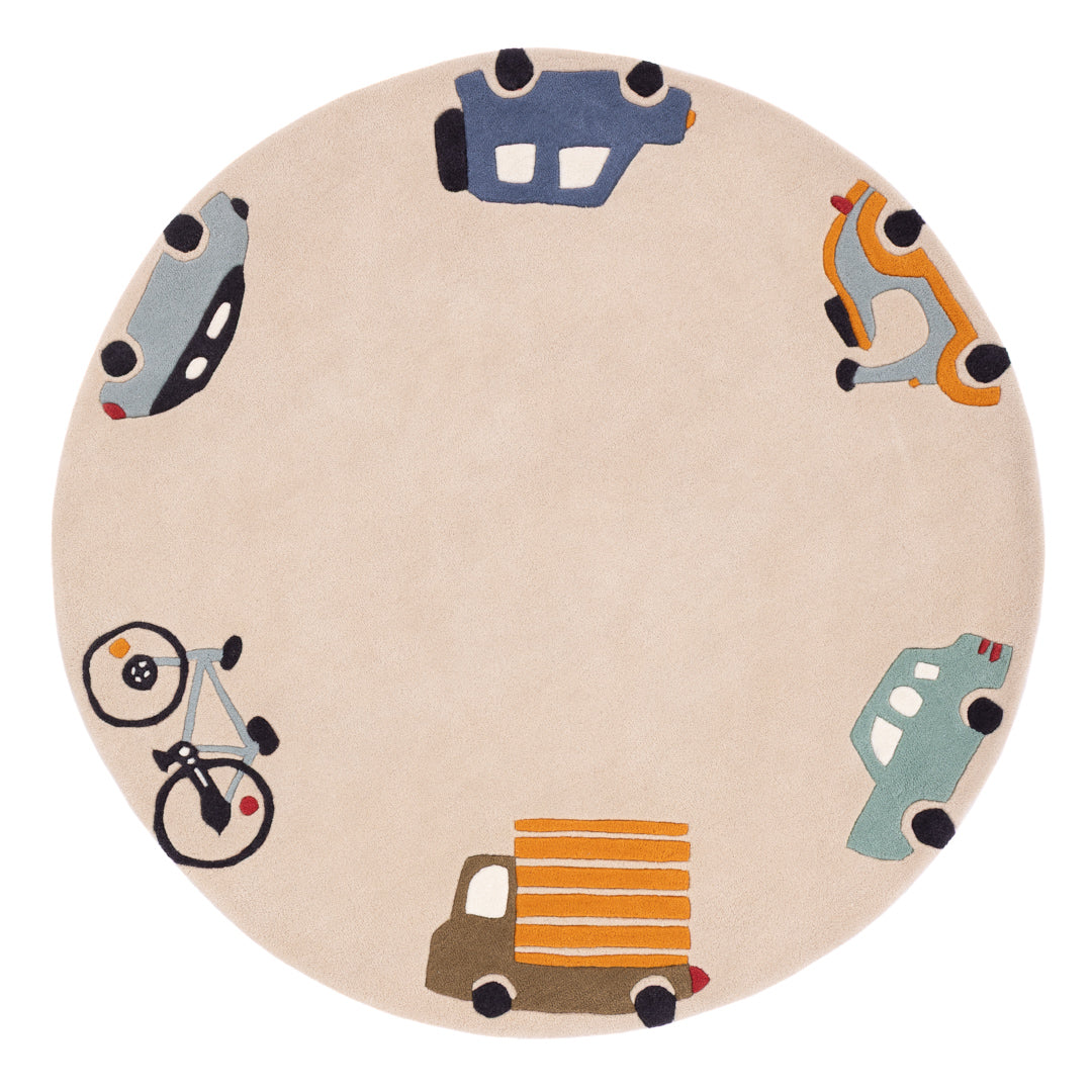 Cars Kids Rug Round