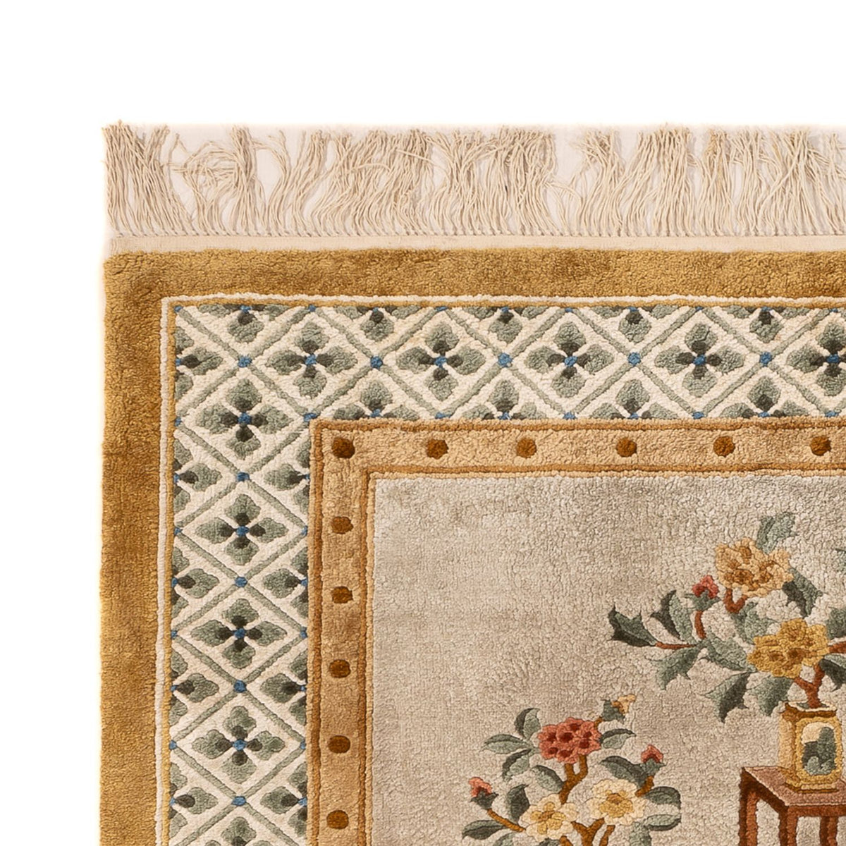 Silk Rug - Chinese Silk - 154 x 93 cm - dark beige